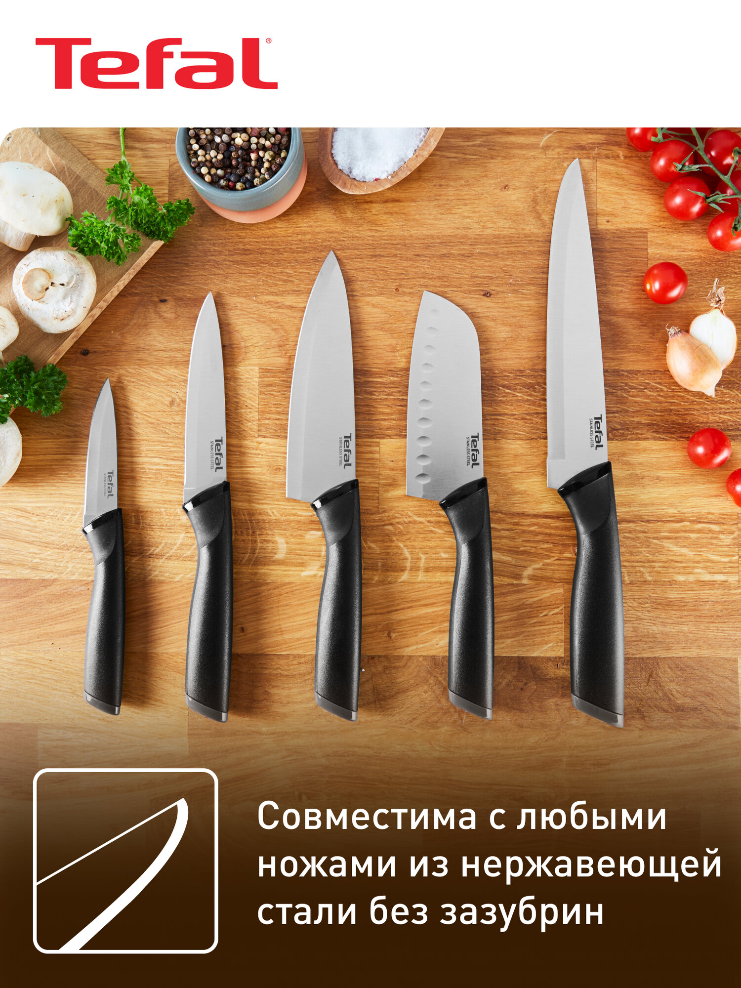 Изображение Точилка Tefal Essential K2660555 , нержавеющая сталь, алмазное покрытие