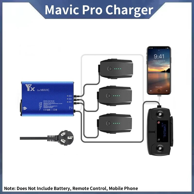 KINTESUN 5-в-1 зарядное устройство для DJI Mavic Pro, US Plug