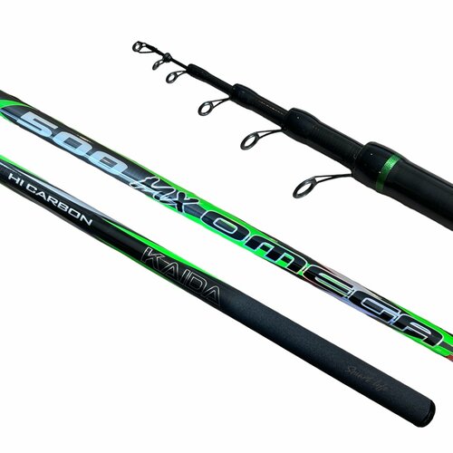 Удилище KAIDA Omega 500 см, 5 секций Carbon / удилище телескопическое/ удочка для рыбалки / удочка на поплавок