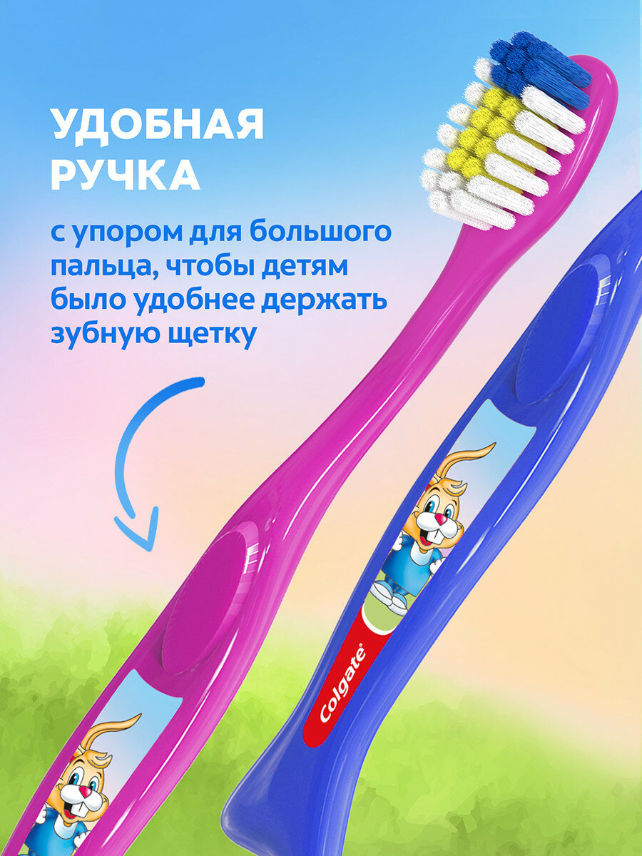 Зубные Щетки Детские Colgate Доктор Заяц детская зубная щетка 2+, 2+1, супермягкая