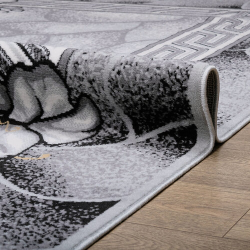 Изображение товара Ковер, Прямой, Серый, Белый, Золотой, Черный, Классический, Винтаж, на пол, в гостиную, спальню, в ассортименте (140 см. на 190 см.)