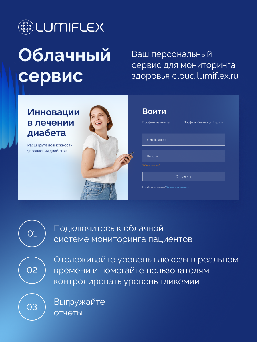 Изображение Система непрерывного мониторинга глюкозы Lumiflex Linx, 16-дневный мониторинг