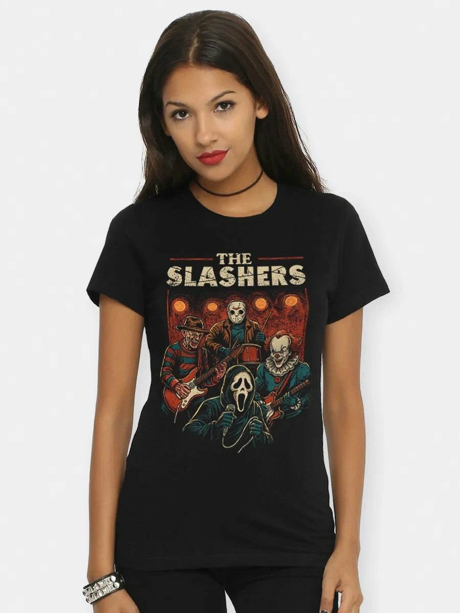 Футболка Злодеи / Пеннивайз / Фрэдди Крюгер / Женская