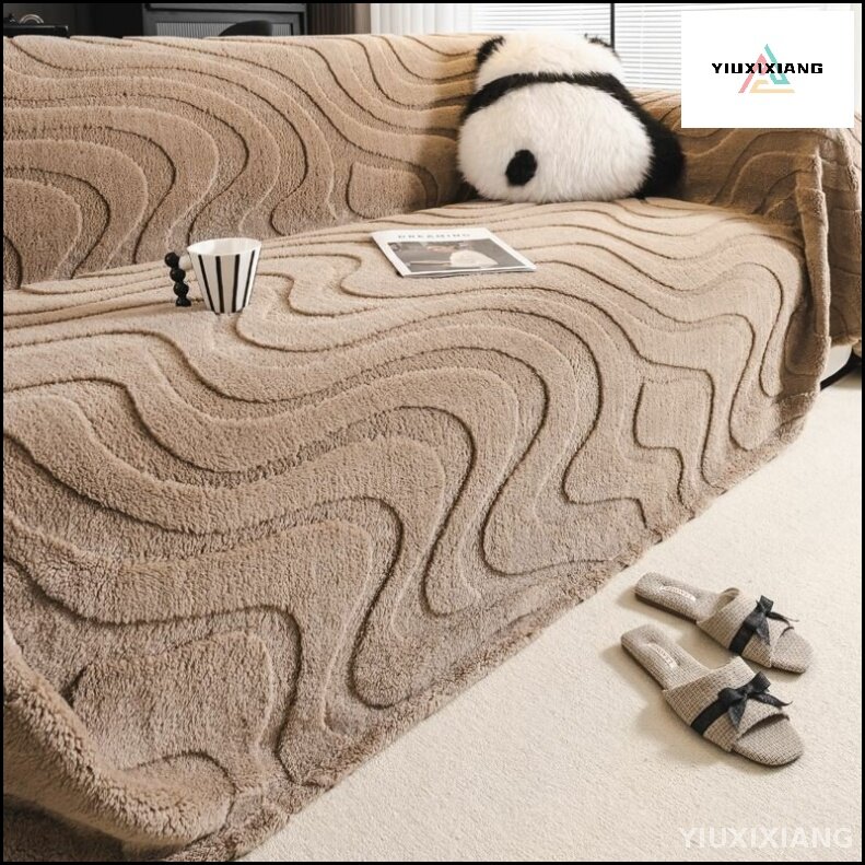 Эксклюзивный плед для мебели вязаный плюш