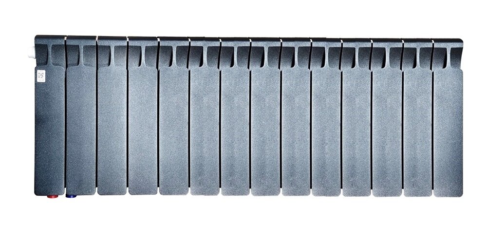 Радиатор биметаллический Rifar Monolit Ventil 350 14 секций Нижнее подключение левое (МVL) цвет антрацит