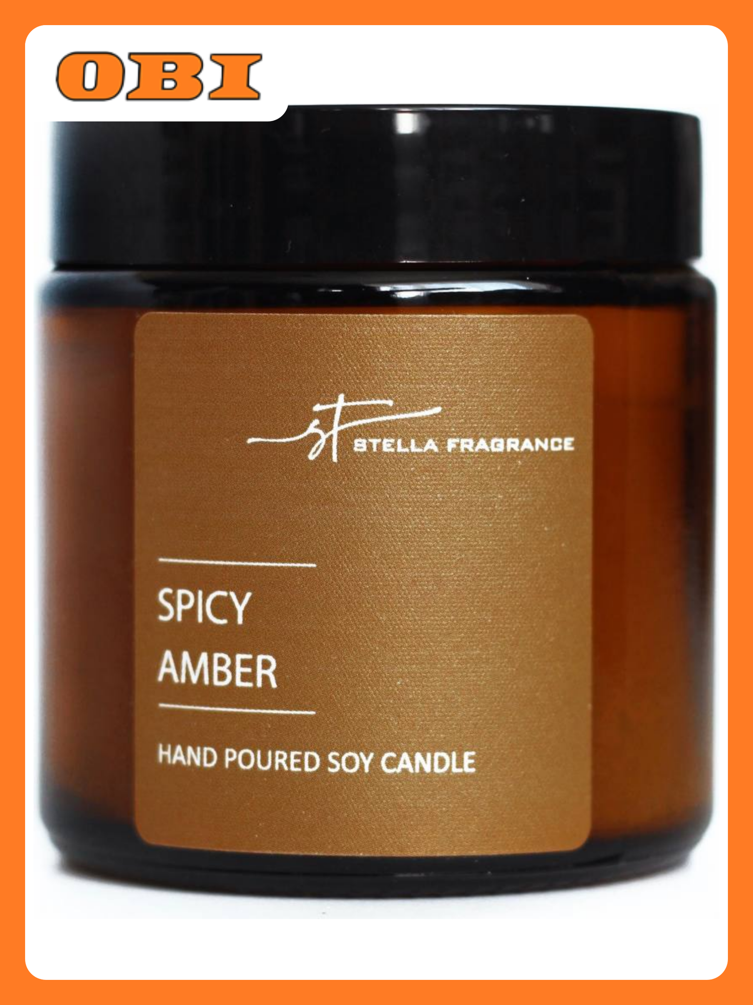 Свеча ароматическая Stella Fragrance Spicy Amber  древесный аромат  90 г