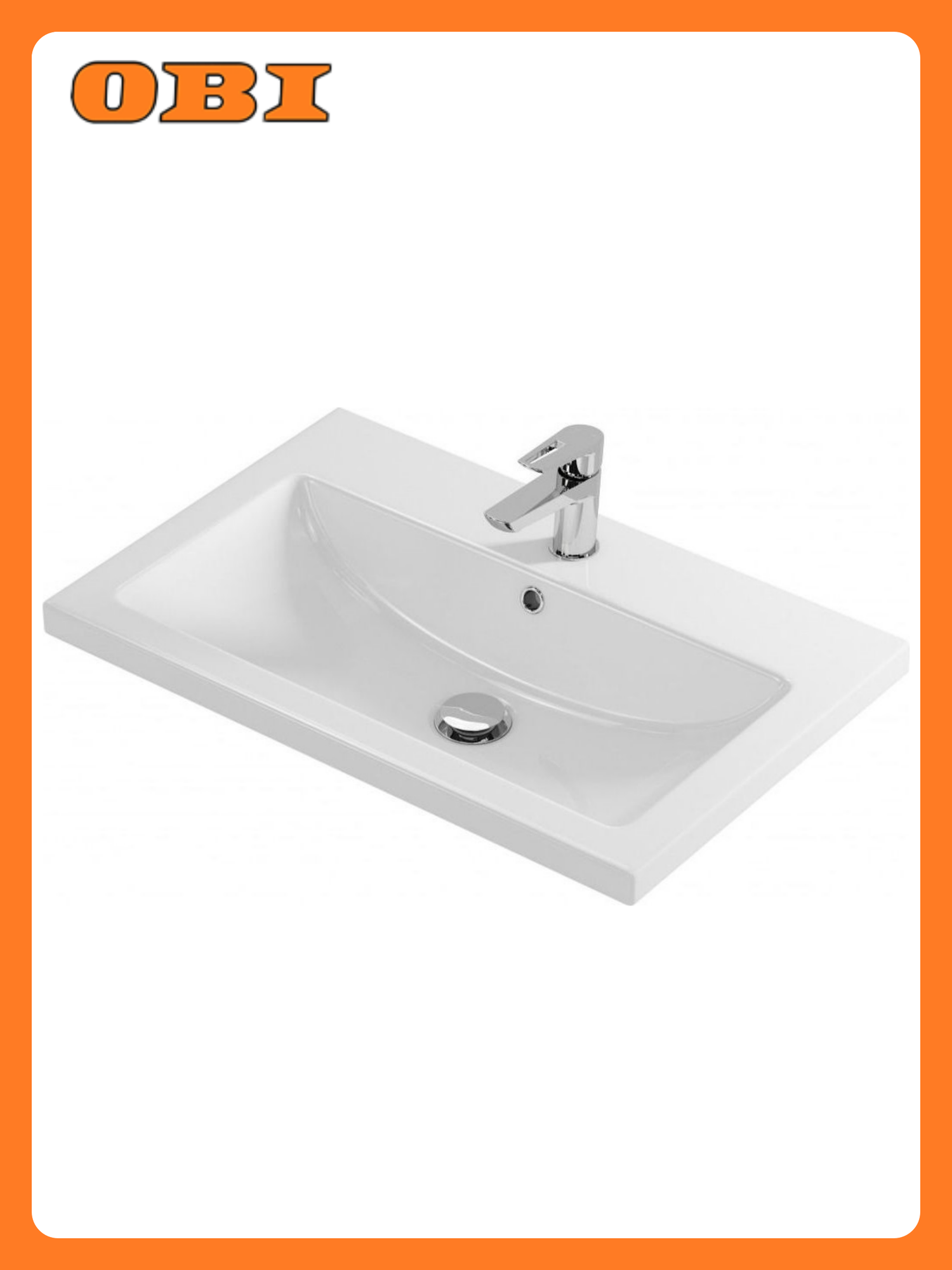 Раковина Cersanit COMO UM-COM70/1 встраиваемая фарфор белая 70x45 см