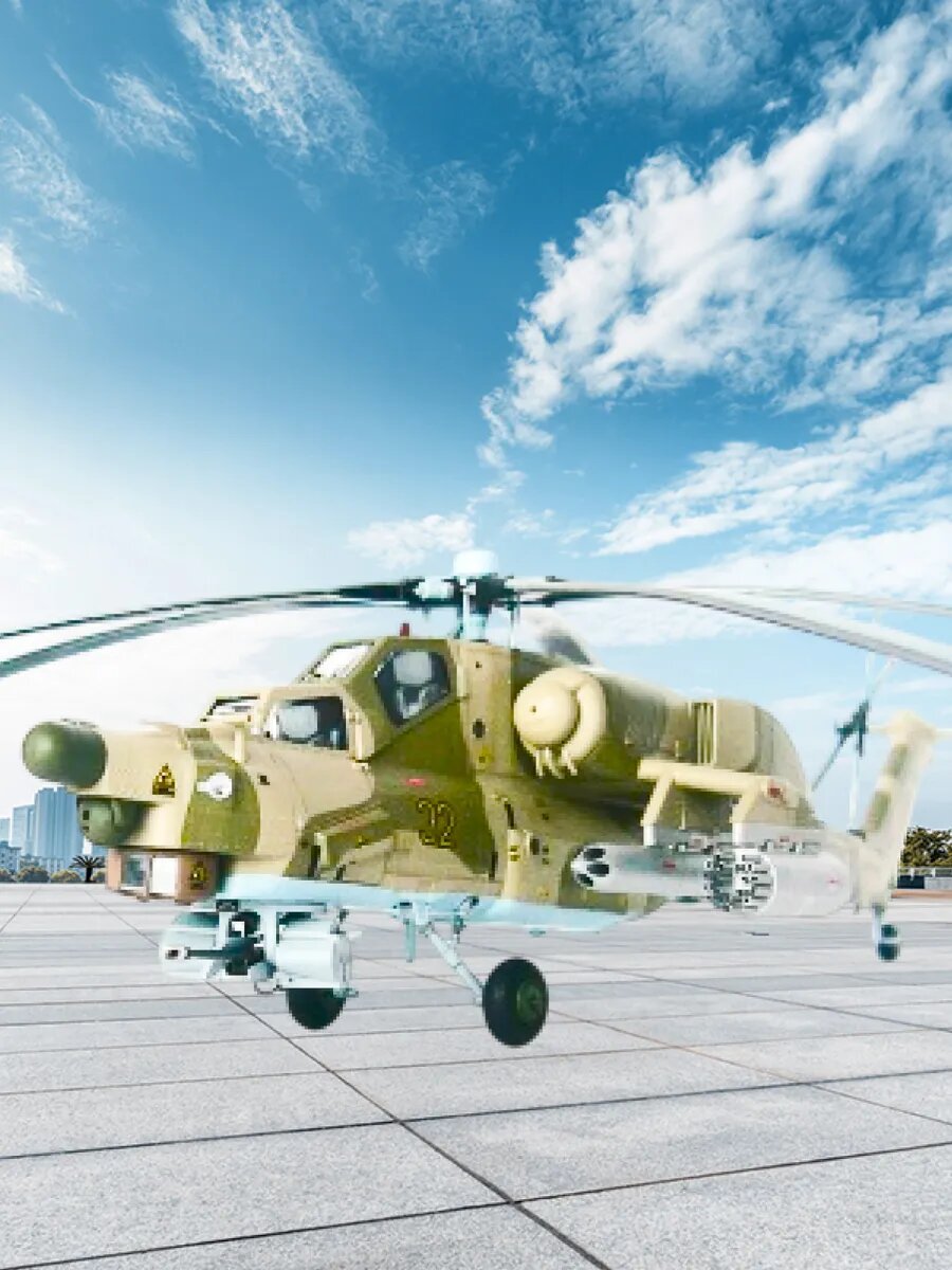 Сборная модель Российский ударный вертолёт Ми-28А — фото 1