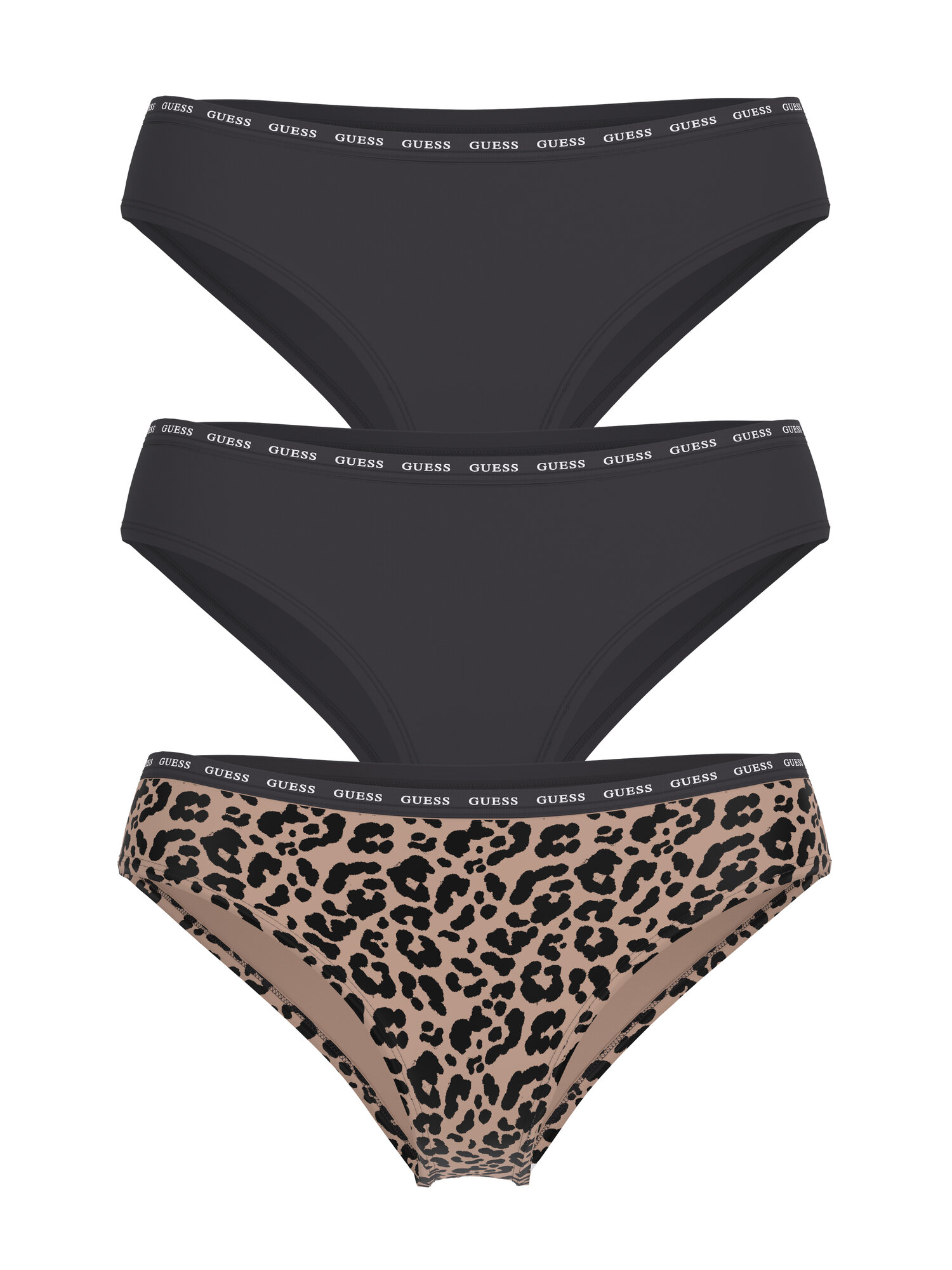 Трусы GUESS PRINTED BASIC, комплект из 3 шт., размер S, леопард