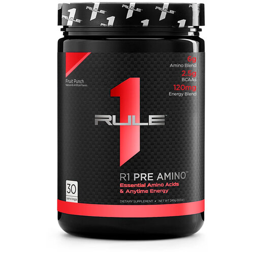 Аминокислота Rule 1 Pre Amino, фруктовый пунш, 249 гр. аминокислота rule 1 essential amino 9 energy лимонад blue razz 345 гр