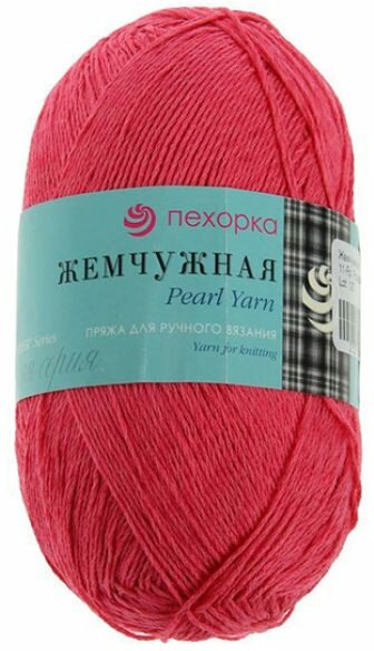 Пряжа Пехорка Жемчужная ярко-розовый (11), 50%хлопок/50%вискоза, 425м, 100г, 1шт