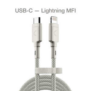Кабель COMMO Range Cable USB-C — Lightning MFI, 2.2м, Light Gray