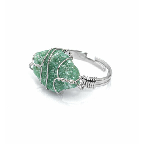 Кольцо SILVARIE, авантюрин, серебристый/зеленый