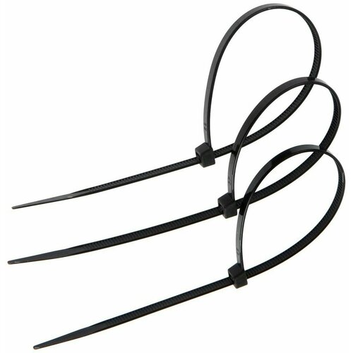 Хомут нейлоновый для стяжки 48х250 мм черный в упаковке 100 шт 369₽