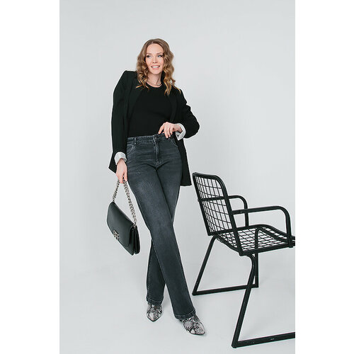фото Джинсы широкие meera mi, размер 50, черный