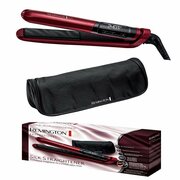 Выпрямитель для волос Remington Silk S9600, плавающая пластина, цифровой контроль температуры, функция TurboBoost, функция памяти, готовность к работе за 10 секунд, автоматическое отключение, красный/черный