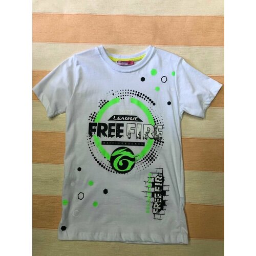 фото Футболка , размер 9-10 лет на рост 134, белый нет бренда