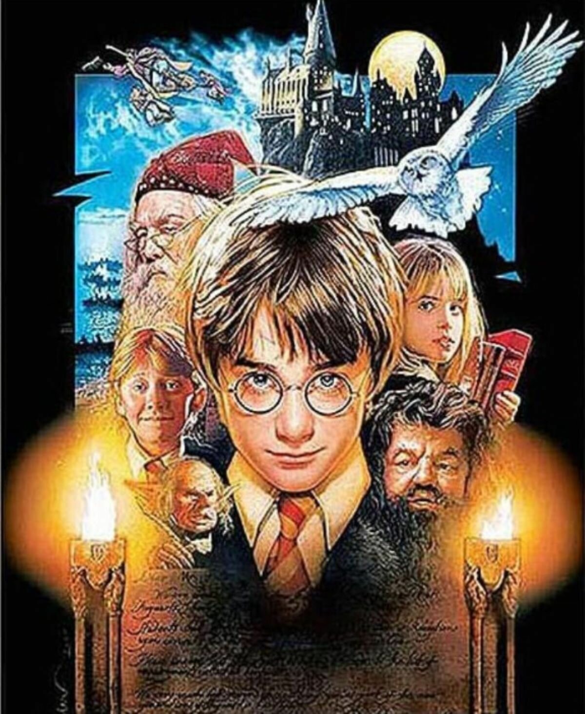 Картина по номерам Гарри Поттер и другие герои холсте 40x50 см с красками и кистью/ Гарри Поттер