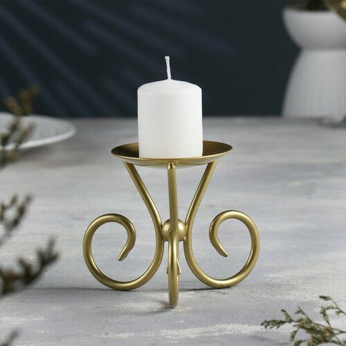 Подсвечник Весел Н металл на одну свечу 95х76 см золотой 818₽