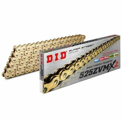 фото Мотоцепь did цепь 525zvm-x2 g/g (золото) 118 звеньев (усиленная)