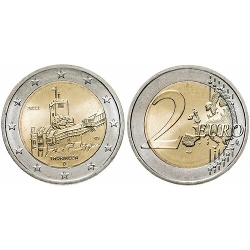 монета германия 2 евро 2016 d федеральные земли германии саксония q134401 Германия 2 евро, 2022 Федеральные земли Германии - Тюрингия