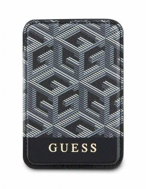 Кредитница GUESS Wallet Cardslot MagSafe PU G CUBE with metal logo GUWMSHGCFSEK, черный