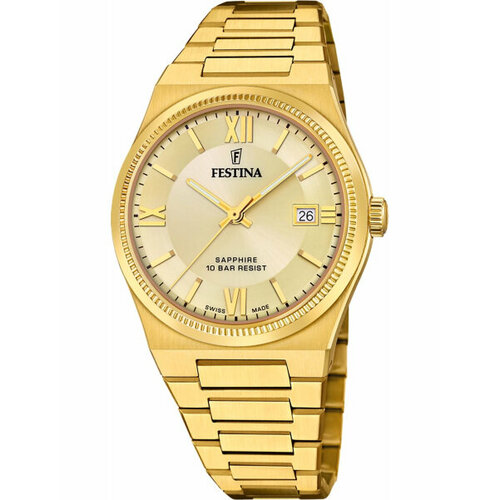 Наручные часы FESTINA Swiss Made, золотой наручные часы festina swiss made золотой черный