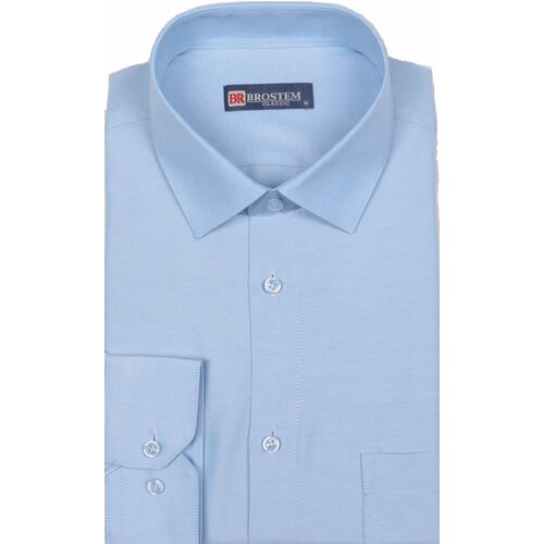 Рубашка Мужская голубая рубашка 100% хлопок, прямой крой, длинный рукав, ткань оксфорд, с карманом, размер 41/42, голубой рубашка мужская голубая рубашка 100% хлопок прямой крой длинный рукав ткань оксфорд с карманом размер 40 41 голубой