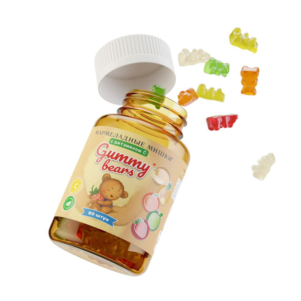 Витамин C для детей жевательные мармеладные мишки 80шт