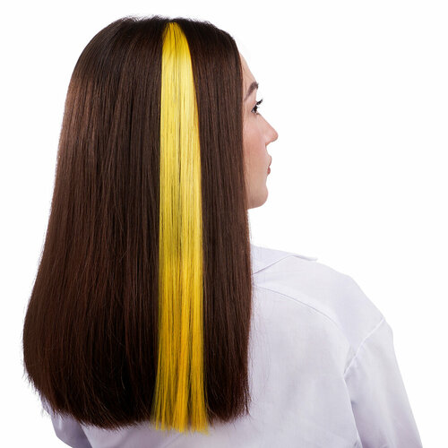 Цветные пряди для волос на заколке 5 гр Желтый 5033 см 2 шт 317₽