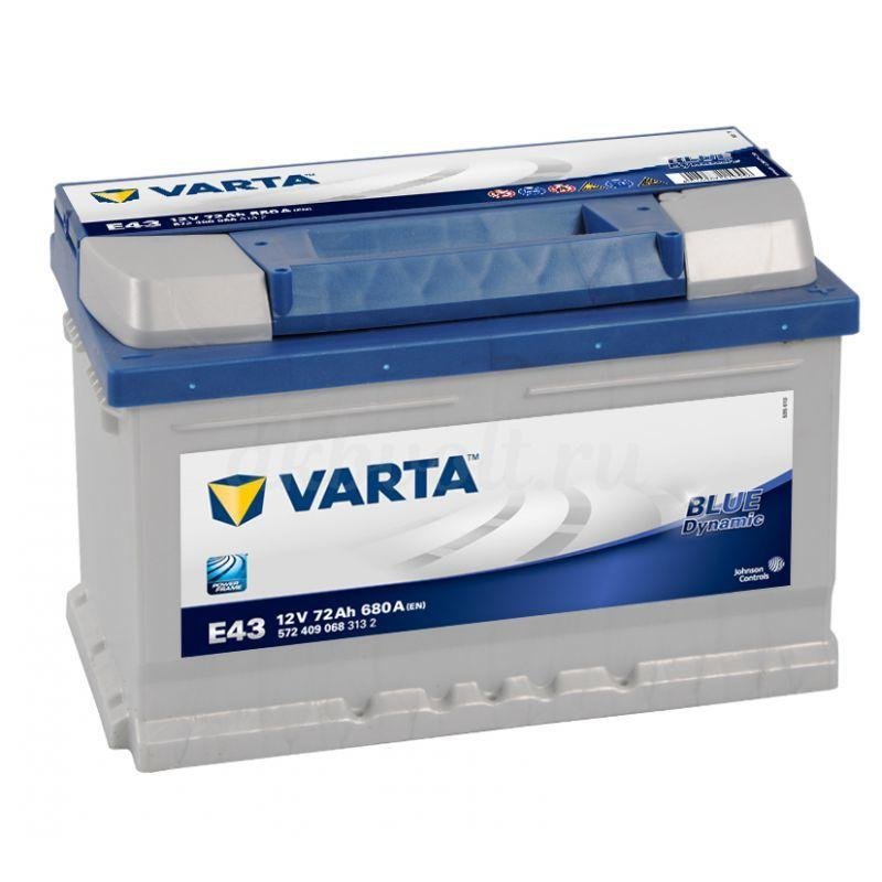 Аккумулятор Varta Blue E43 72Ач обратная полярность 572409