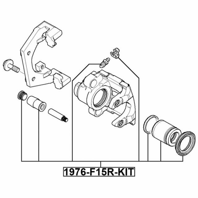 Поршень суппорта тормозного заднего ремкомплект FEBEST 1976-F15R-KIT для автомобилей BMW.