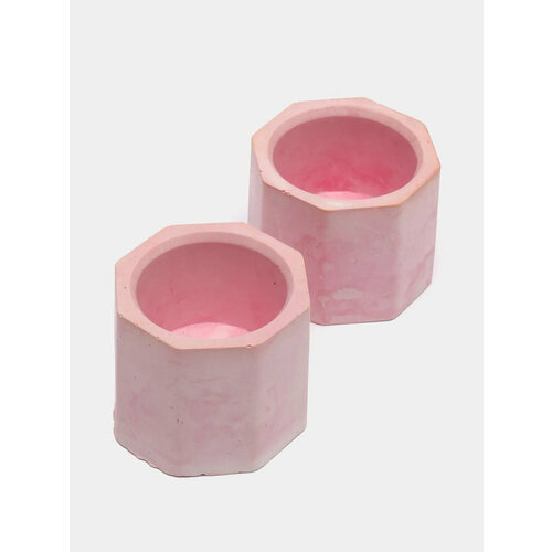 Гипсовый подсвечник мини набор 2 штуки Цвет Розовый 599₽