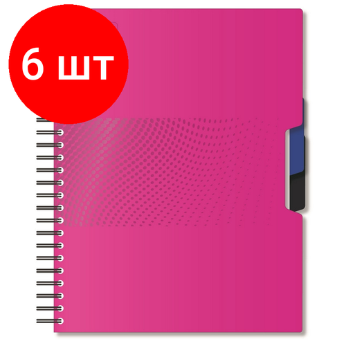 Комплект 6 штук, Бизнес-тетрадь А5.140л, кл, спир, пласт. обл,2разд Attache DIGITAL розов 876749 комплект 5 штук бизнес тетрадь а5 140л кл спир пласт обл 2разд attache digital розов 876749