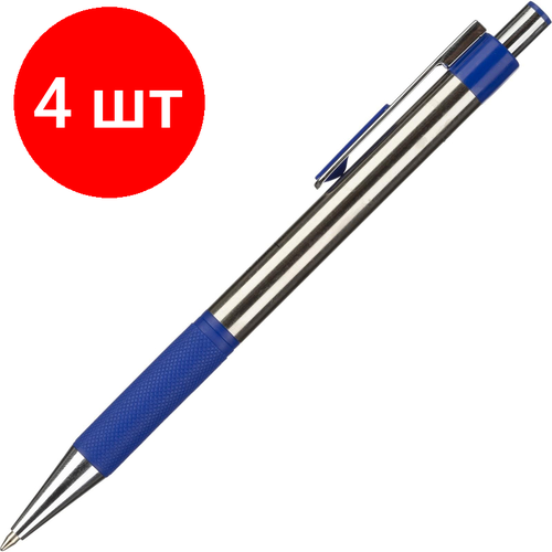 Комплект 4 штук, Ручка шариковая автомат. M&G 0.7мм, син, масл, манж ABP01771220700H комплект 4 штук ручка шариковая автомат m