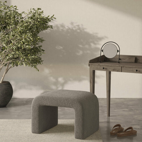 Пуф OCTAVIA в прихожую спальню гостиную детскую прикроватная мягкая серая меховой пуфик пуф минимализм для квартиры дачи дома 13277₽