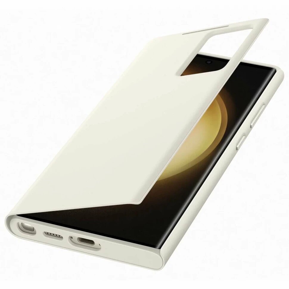 Чехол-книжка Samsung Smart View Wallet Case для Galaxy S23 Ultra, поликарбонат, кремовый