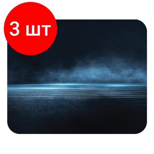 Комплект 3 штук, Коврик для мыши Cactus CS-MP-P03XS Dark Sea Мини черный 220x180x2мм