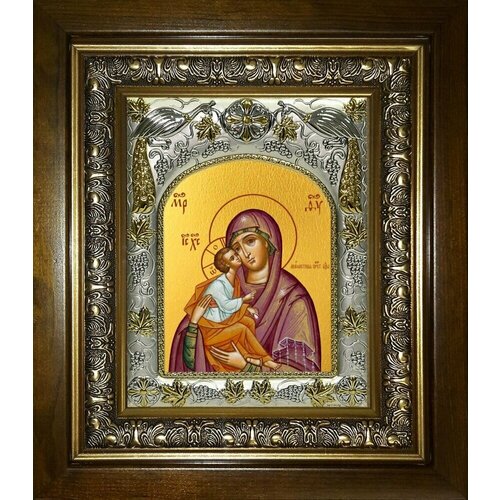 Акафистная икона Божией Матери, в деревянном киоте икона божией матери акафистная зографская рамка 7 5 10 см