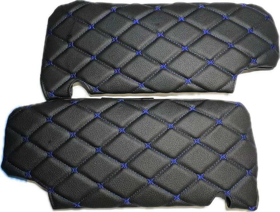 фото Чехлы на козырьки лада Приора Priora (синяя нить)