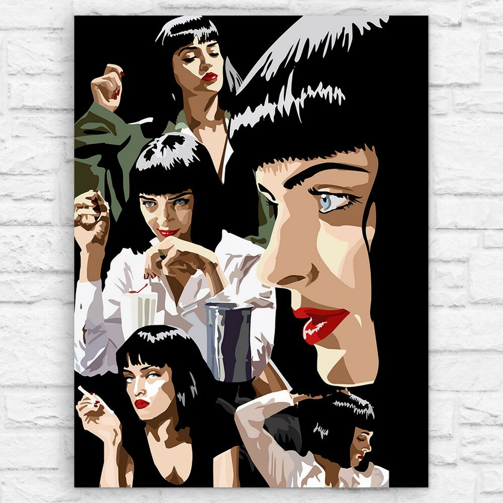 Картина по номерам на холсте фильм Криминальное Чтиво (Pulp Fiction, Квентин Тарантино) - 13696 В 30x40