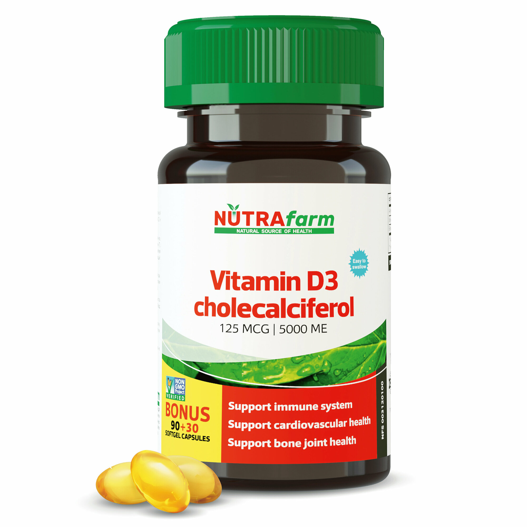 Витамин Д 3 Д3 5000 ME 125 мкг Vitamin D 3 D3 холекальциферол NUTRAFARM БАДы Витаминный комплекс для иммунитета костей зубов сосудов
