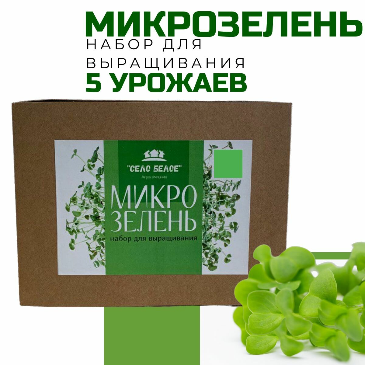 Набор для выращивания микрозелени "5 урожаев" в коробке