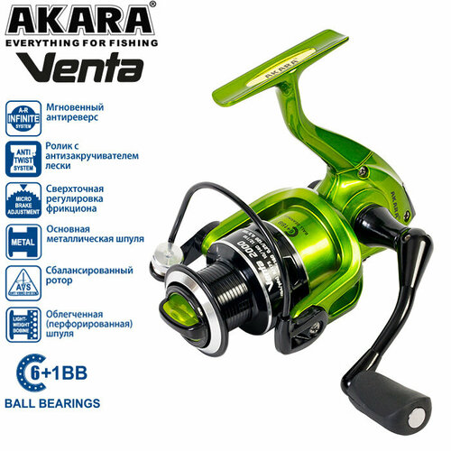 фото Катушка безынерционная akara venta 500 6+1bb