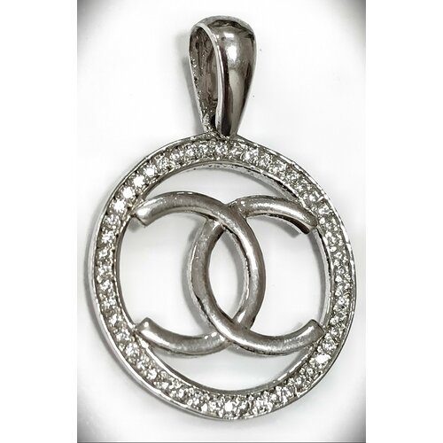 фото Подвеска эстерелла, серебро, 925 проба, родирование, фианит, размер 2.5 см.