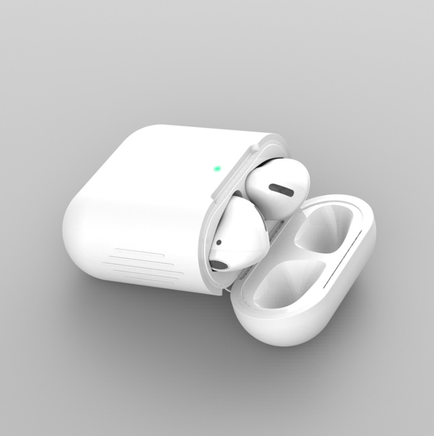 Чехол для наушников AirPods силиконовый матовый Прозрачный белый