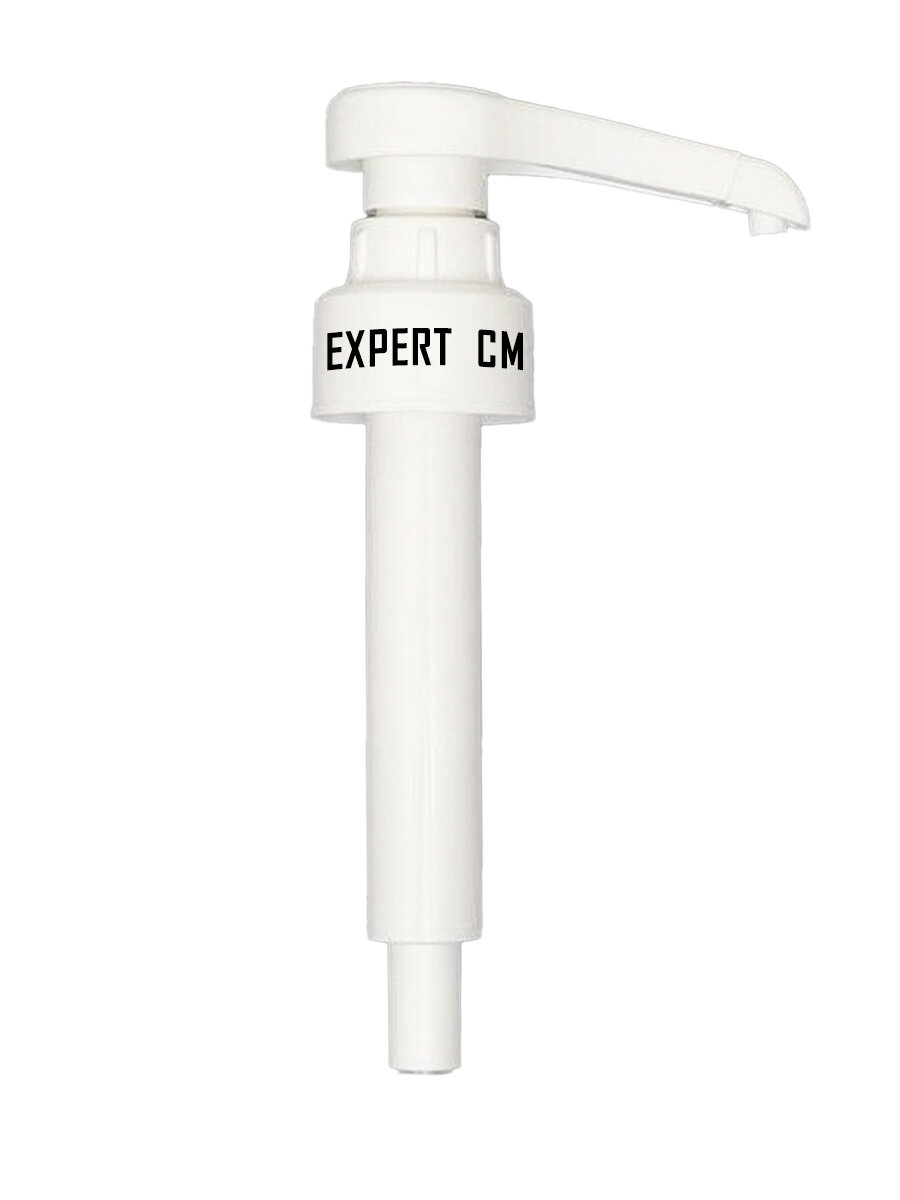 фото Помпа-дозатор EXPERT CM (Эксперт СМ) для стеклянной бутылки с сиропом, на порцию 5 мл, белая с логотипом