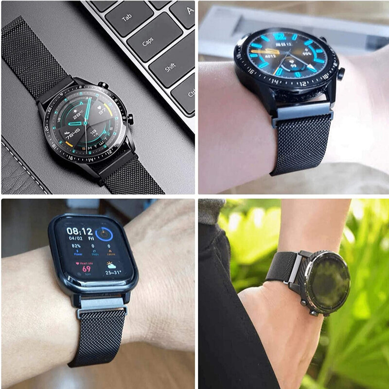 Ремешок «Миланская петля» для Samsung Watch 5/4/3 Active 2/Amazfit GTS/GTR, RED 20мм