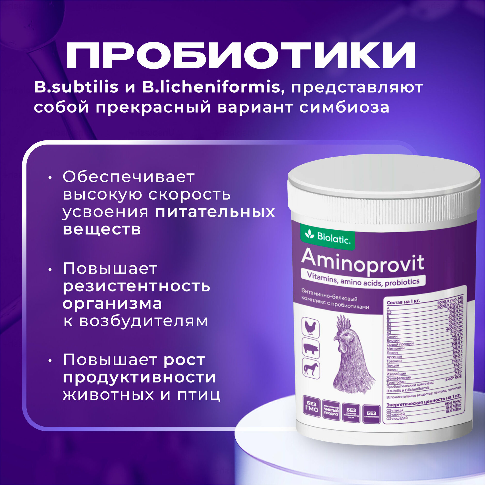Аминопровит (Aminoprovit) витаминно-белковый комплекс, 500 гр. Biolatic - фотография № 11