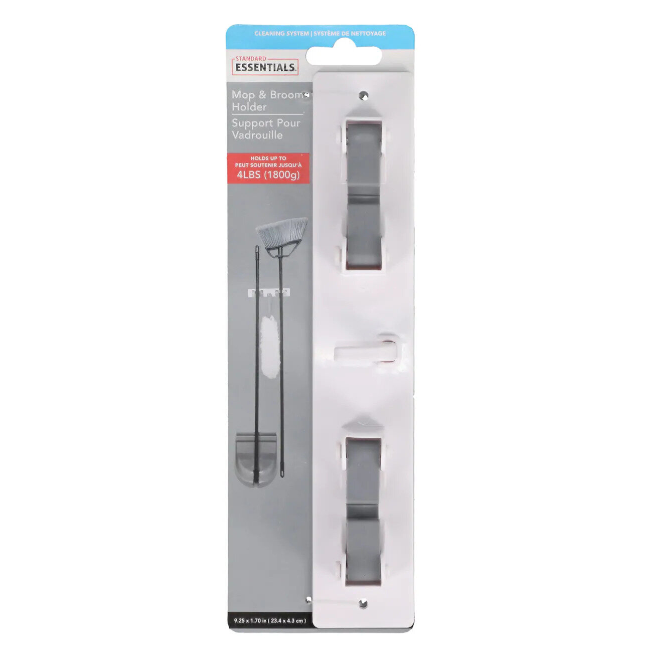 фото Держатель настенный универсальный для швабры, щеток, салфеток 23,5*4 см.1 шт.